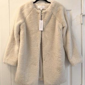 NWT - Faux Fur Coat, 2 Button - S